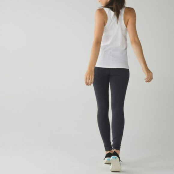 Lululemon Wunder Under Roll Down Leggings Heathered Black Size 4 - Picture 14 of 14